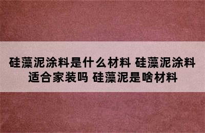 硅藻泥涂料是什么材料 硅藻泥涂料适合家装吗 硅藻泥是啥材料